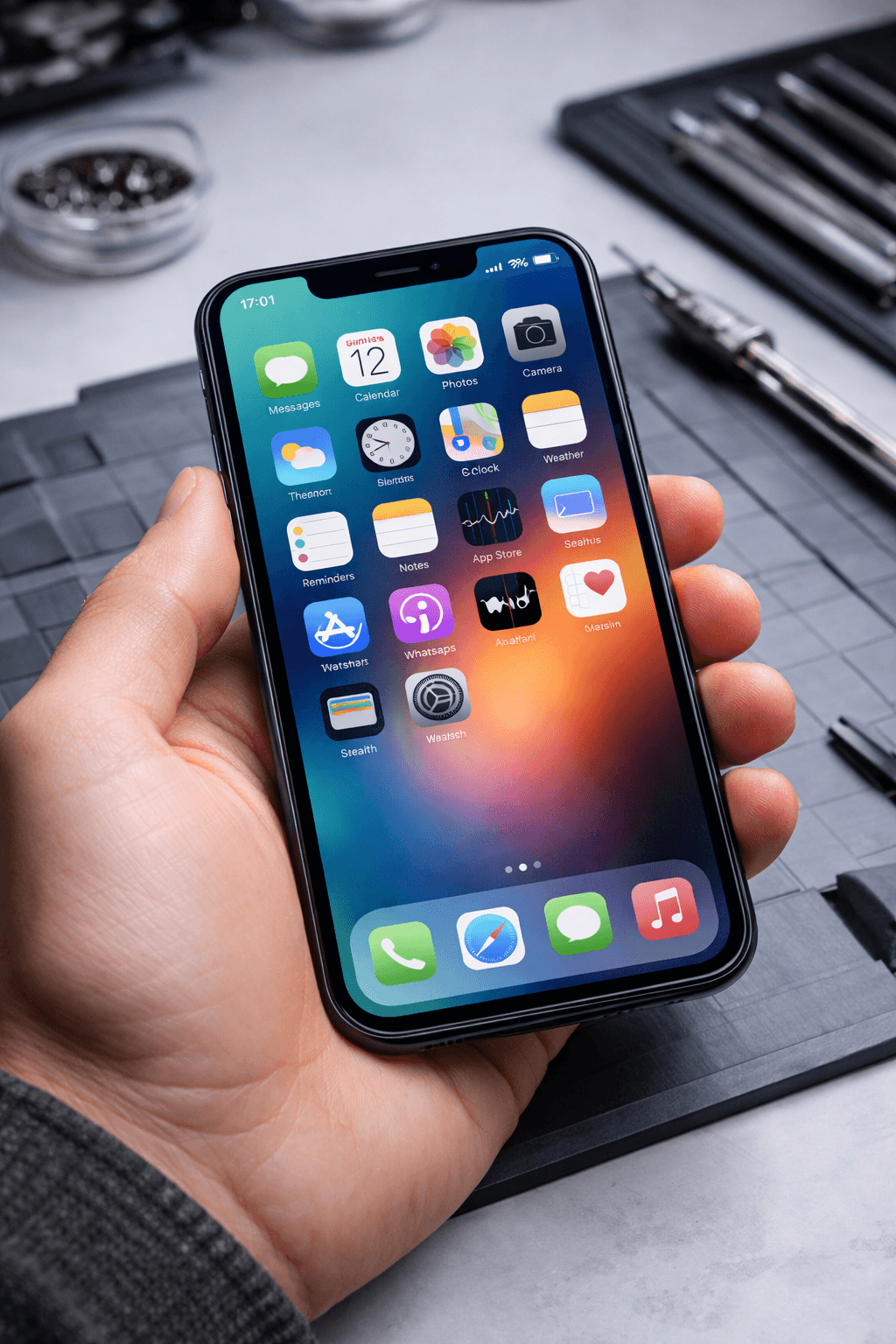 Phone before and after repair comparison