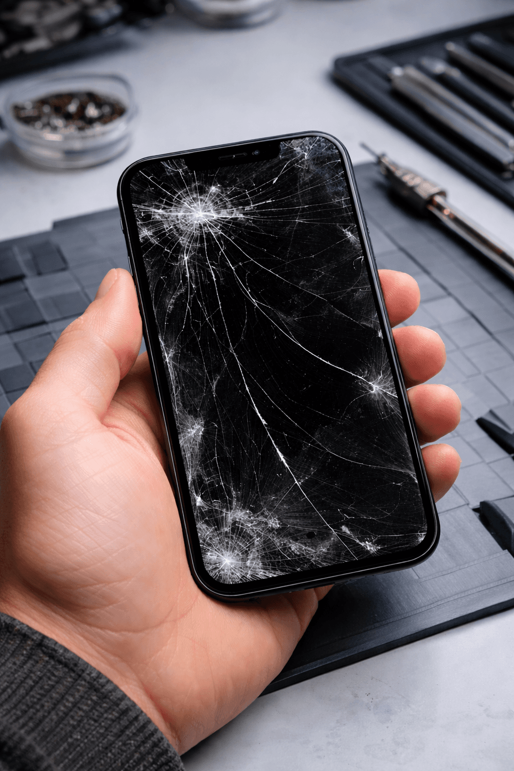 Phone before and after repair comparison