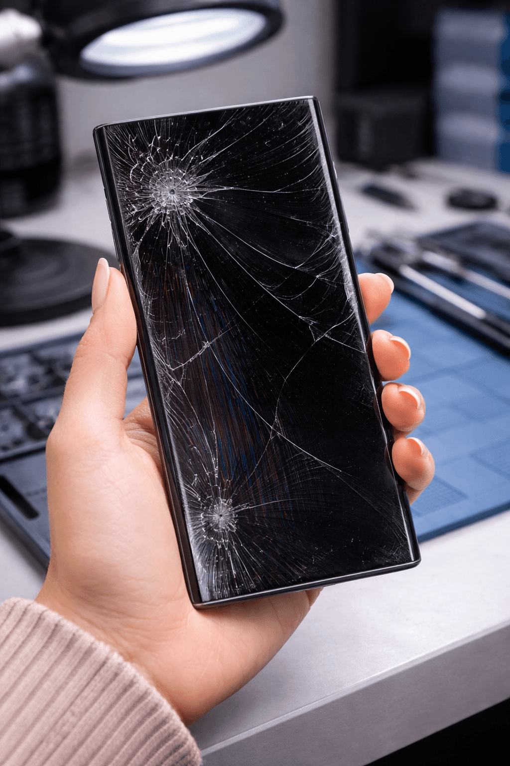 Samsung phone before and after repair